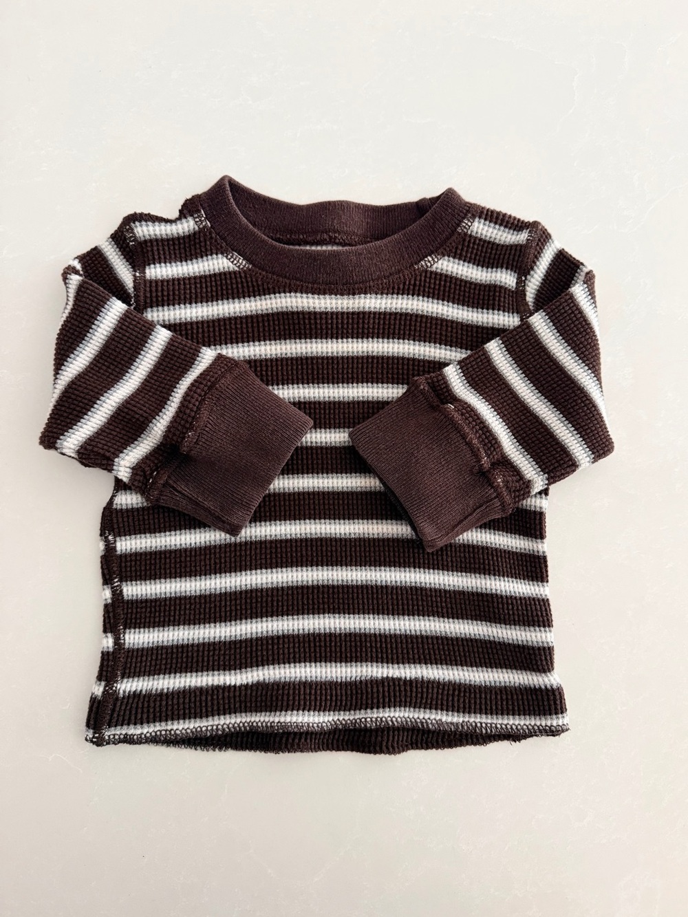 The Children's Place Baby Boy Vintage-Style Striped Thermal Shirt • Size 6-9M